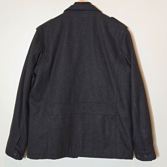 Dockers Wool Military Style Jacket Men's Medium Olive Green Winter Chore Utility - Picture 13 of 16